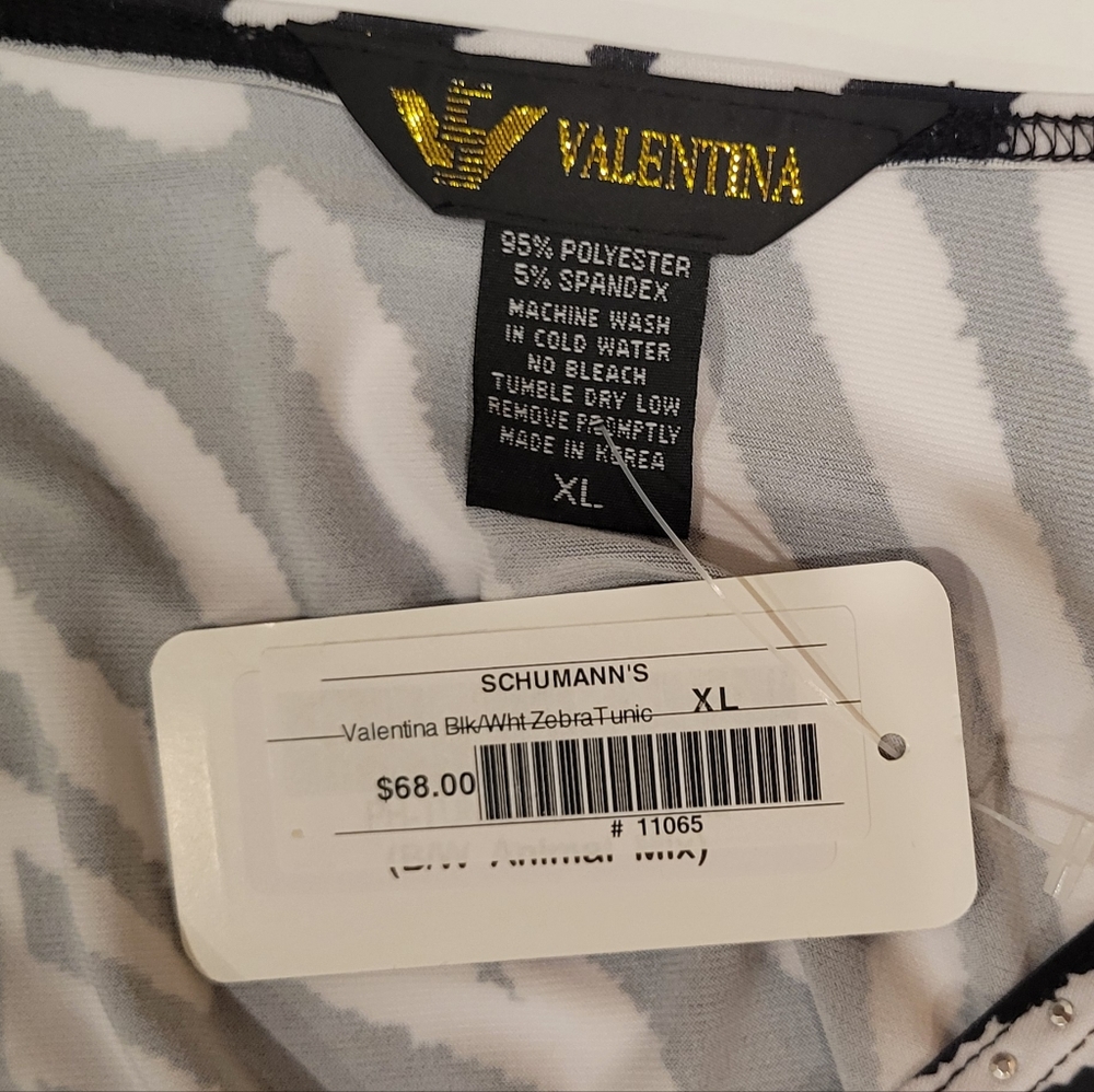 🆕️Valentina Blk/Wht Zebra Bling Tunic XL - Picture 2 of 11